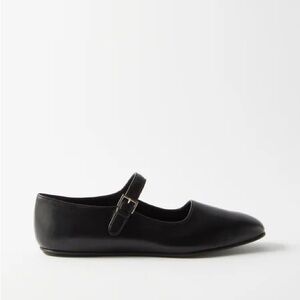 Like New The Row Ava Black Leather Mary Jane Flats 41.5 / 11.5
